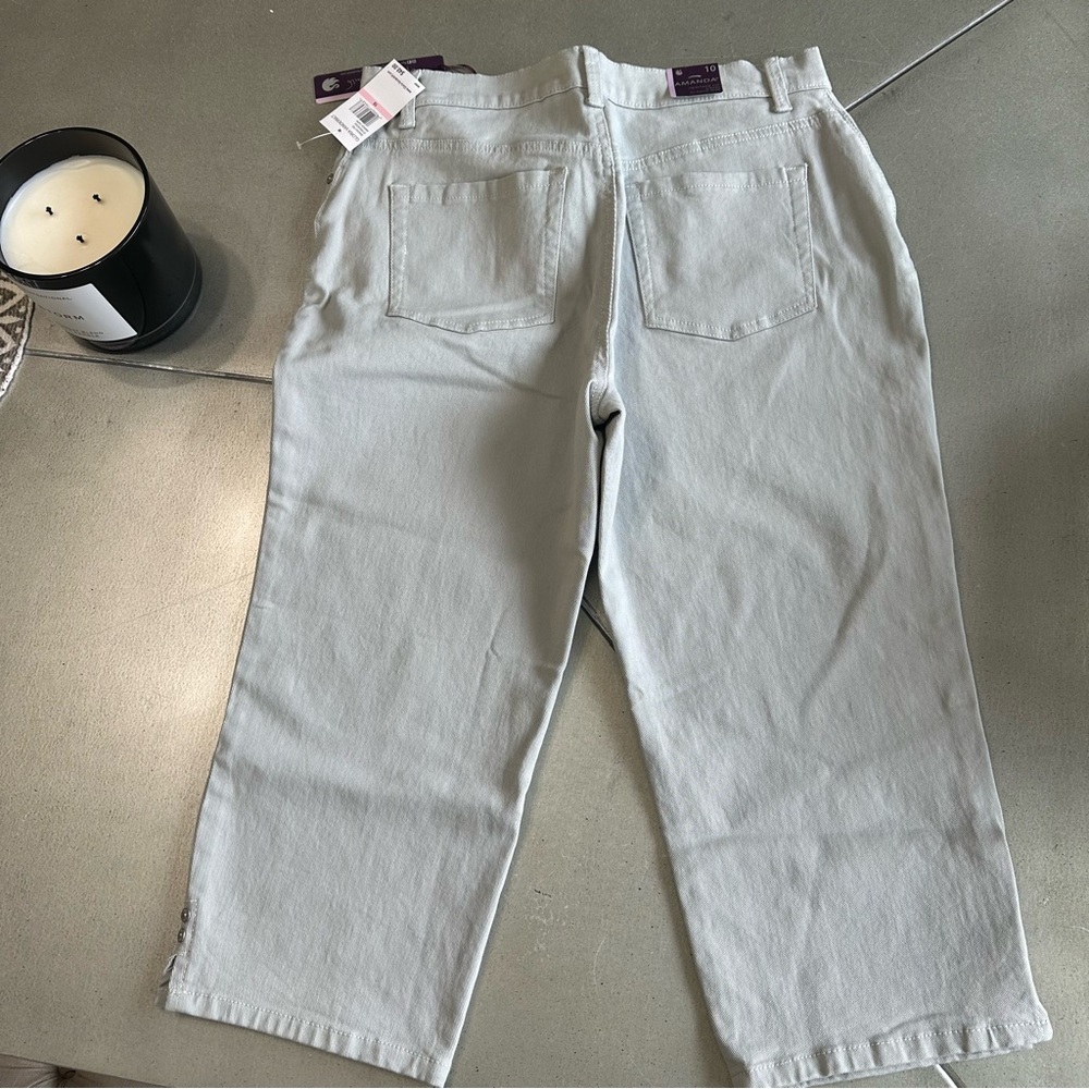 Gloria Vanderbilt Stylish gray denim capri jeans AMANDA heritage fit casual 10 - Picture 5 of 11